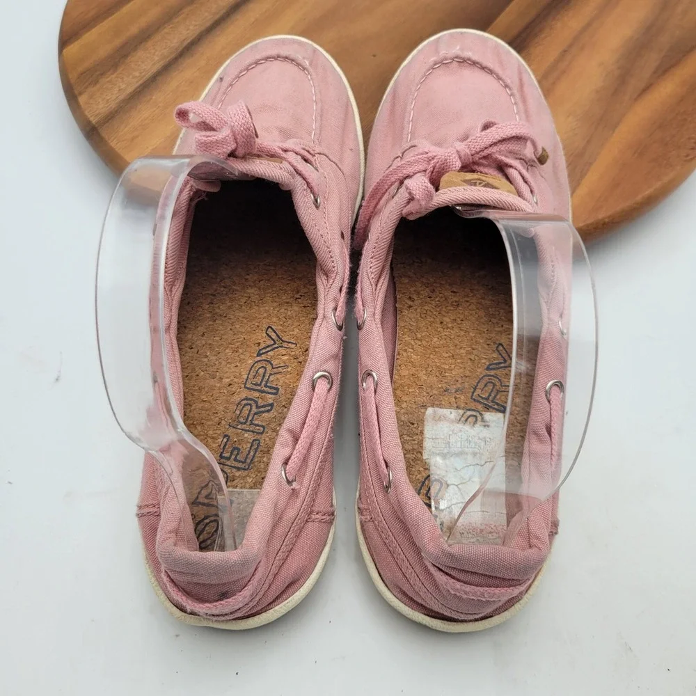 Sperry  Boat Shoes Womens Size 8.5 Pink Drift Hale Canvas Low Top‎ Flat